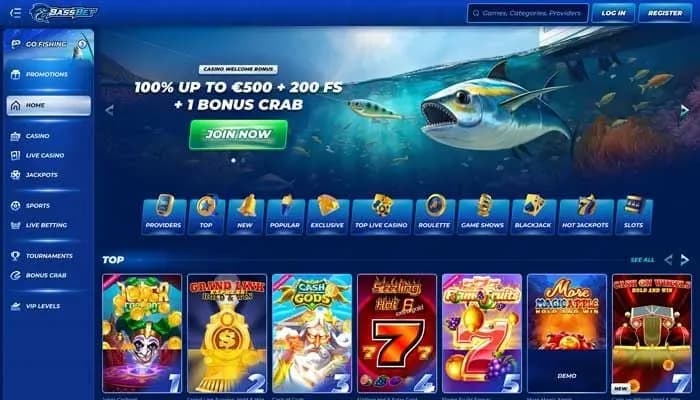 Bassbet Casino website screenshot