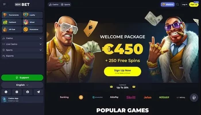 Bdmbet Casino website screenshot