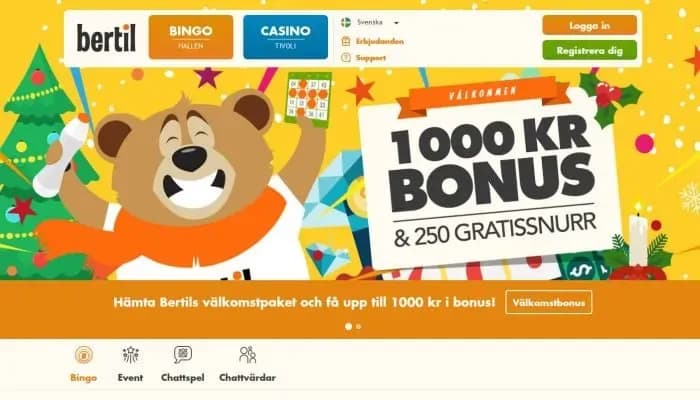 Bertil Casino website screenshot