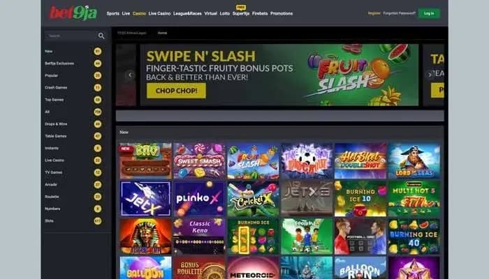 Bet9ja Casino website screenshot