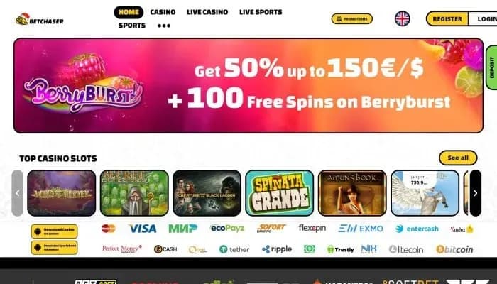Betchaser Casino website screenshot