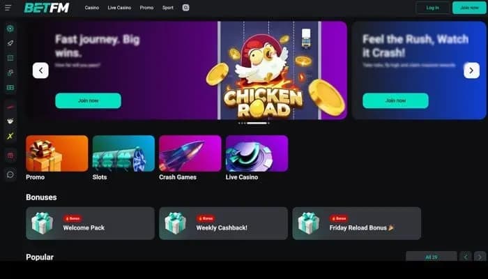 BetFM Casino website screenshot