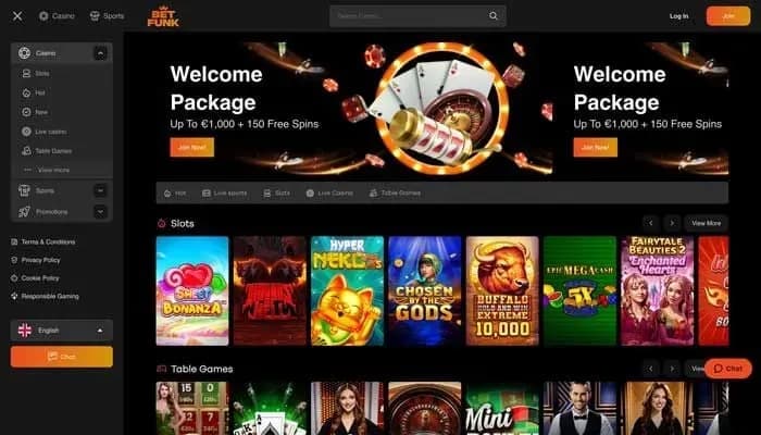BetFunk Casino website screenshot
