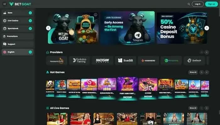 BetGoat Casino website screenshot