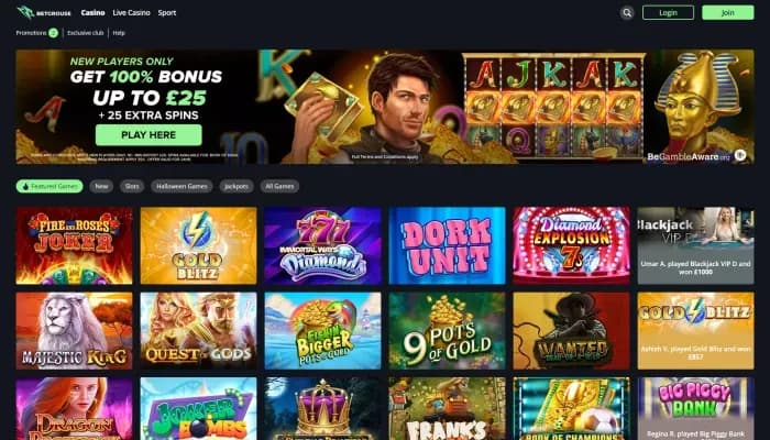 Betgrouse Casino website screenshot