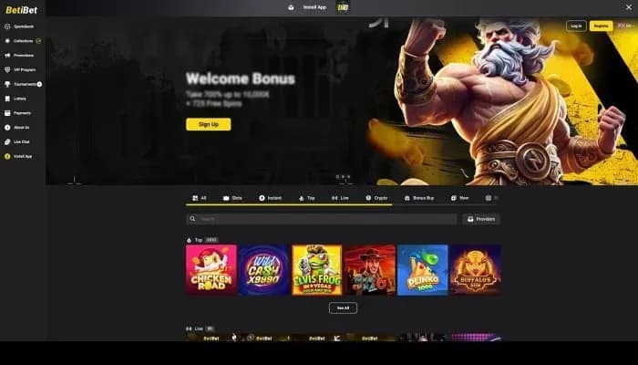 BETiBET Casino website screenshot