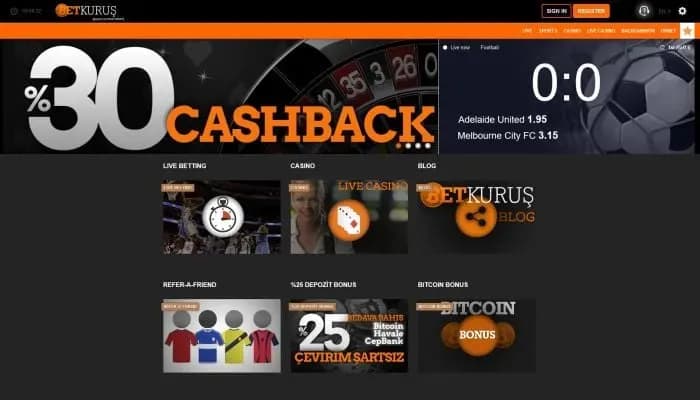 BetKurus Casino website screenshot