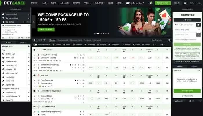 BetLabel Casino website screenshot