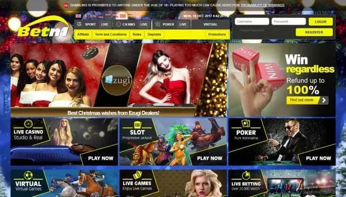Betn1 Casino website screenshot