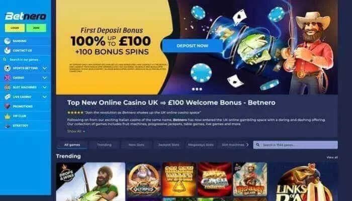 Betnero Casino UK website screenshot