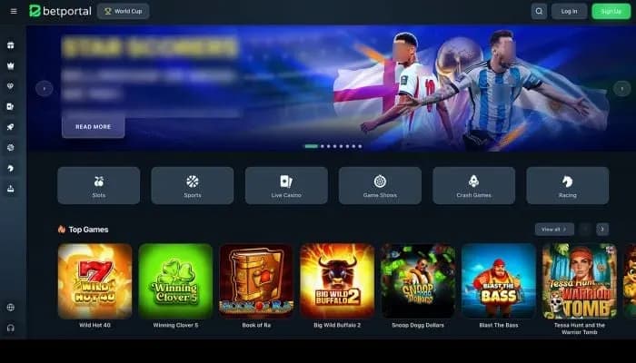 BetPortal Casino website screenshot