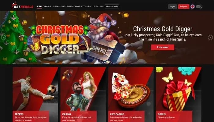 Betrebels Casino website screenshot