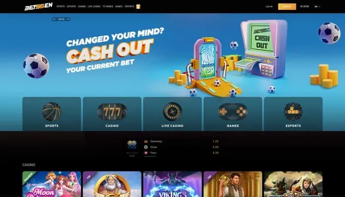 Betssen Casino website screenshot
