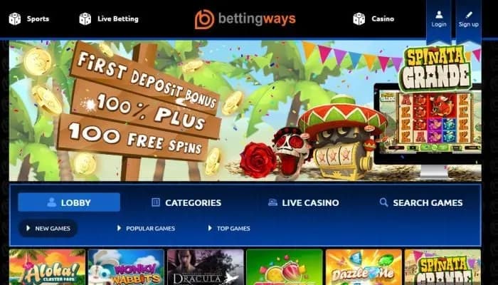 BettingWays Casino website screenshot
