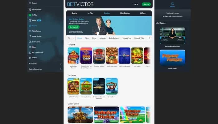 BetVictor Casino website screenshot