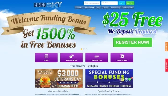 BingoSpirit Casino website screenshot