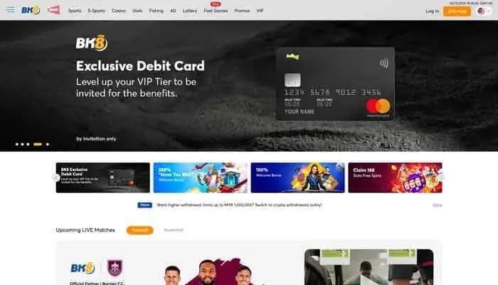 BK8 Casino website screenshot