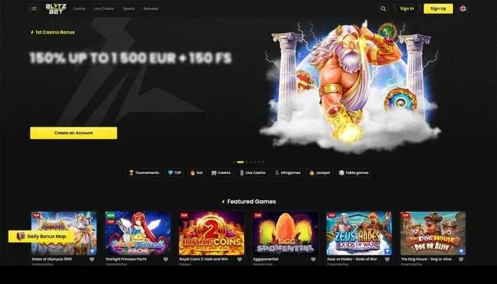Blitz-bet Casino website screenshot