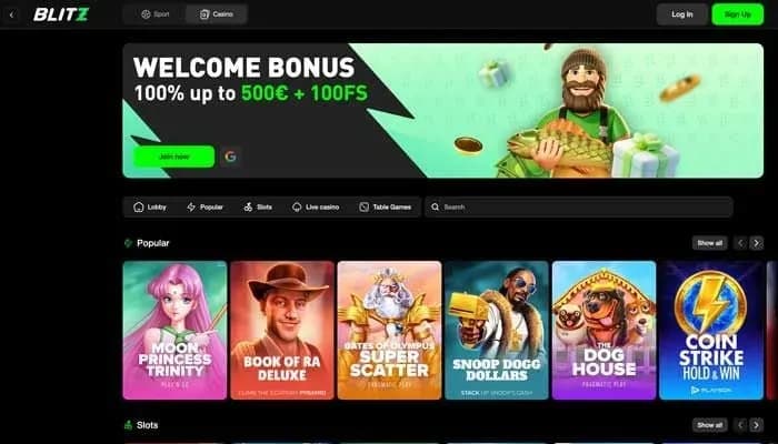 Blitz-go.bet Casino website screenshot