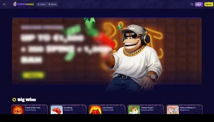 Bonuskong Casino website screenshot