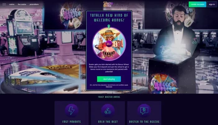 Buster Banks Casino website screenshot