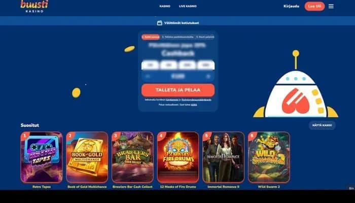 Buusti Kasino website screenshot