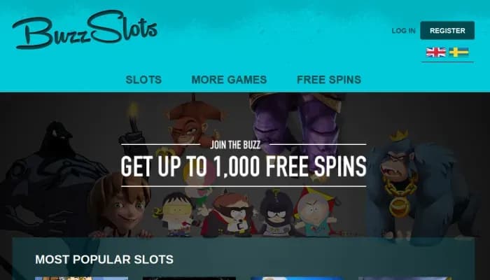Buzz Slots Casino website screenshot
