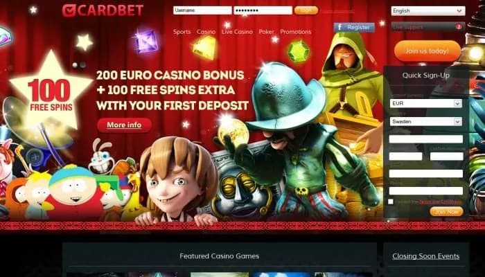 Cardbet Casino website screenshot