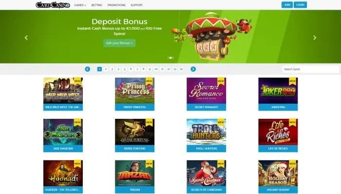 CardCasino website screenshot