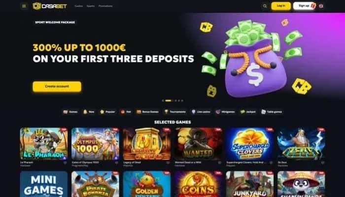 CasaBet Casino website screenshot