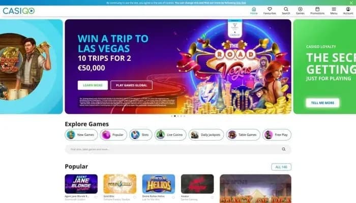 CasiGO Casino website screenshot