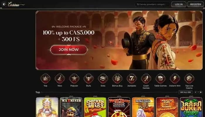 Casina Casino website screenshot