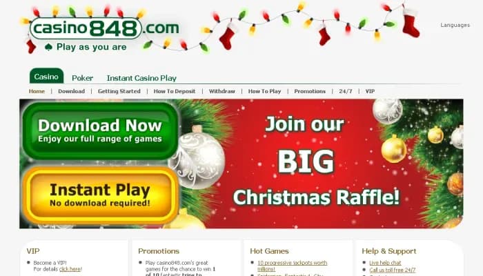 Casino 848 website screenshot