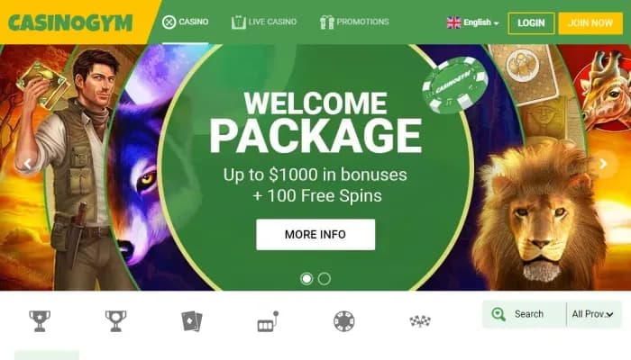 Casino Gym website screenshot