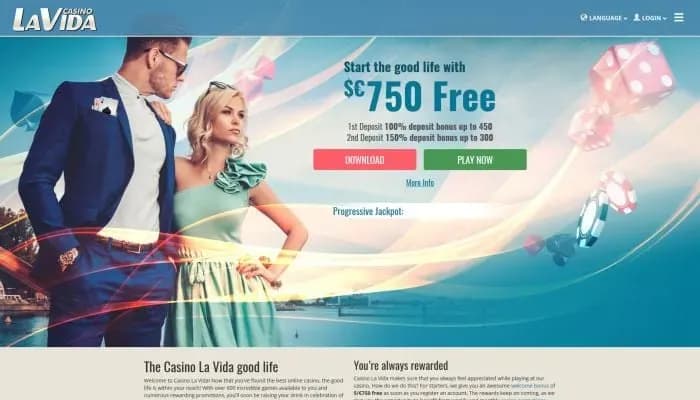 Casino La Vida website screenshot