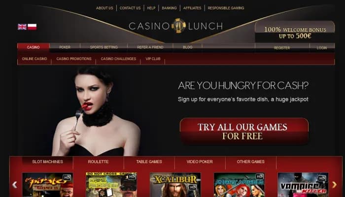 Casino Lunch website screenshot