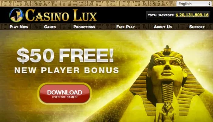 Casino Lux website screenshot