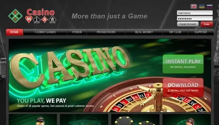 Casino Mira website screenshot