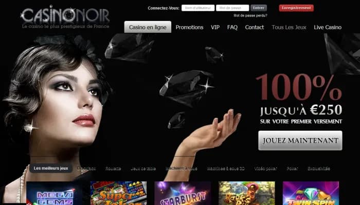 Casino Noir website screenshot