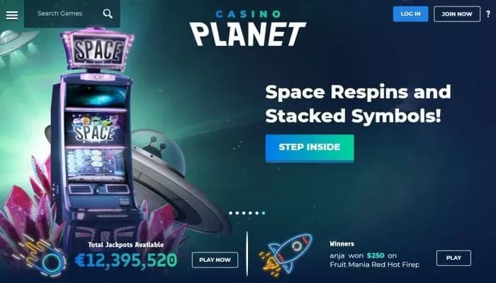 Casino Planet website screenshot
