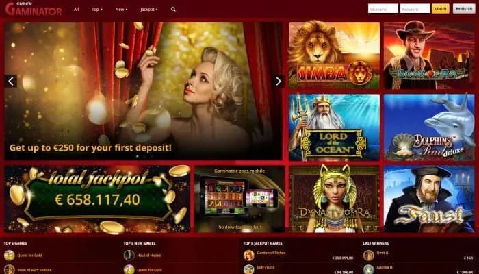 Casino Super Gaminator website screenshot