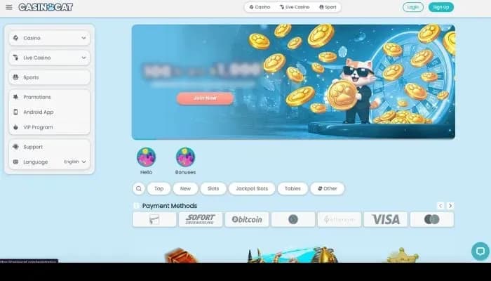 CasinoCat website screenshot