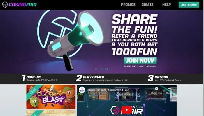 CasinoFair website screenshot