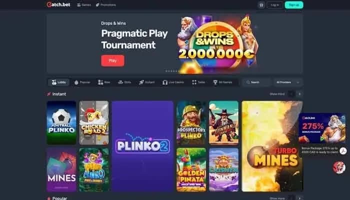Catch.bet Casino website screenshot