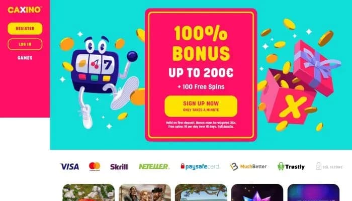 Caxino Casino website screenshot