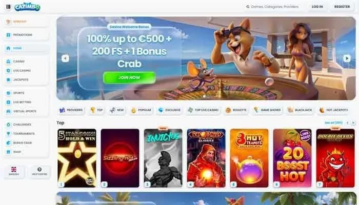 Cazimbo Casino website screenshot