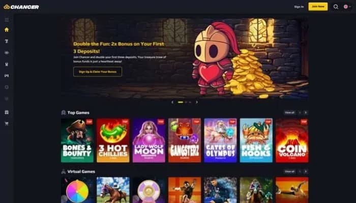 Chancer.bet Casino website screenshot