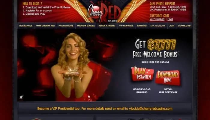 Cherry Red Casino website screenshot
