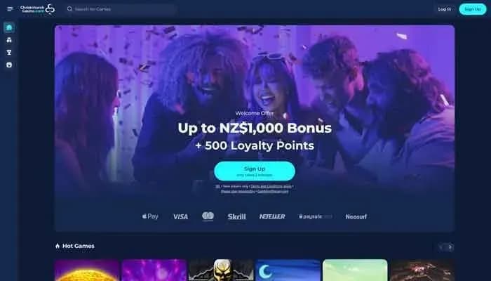 Christchurch Casino website screenshot