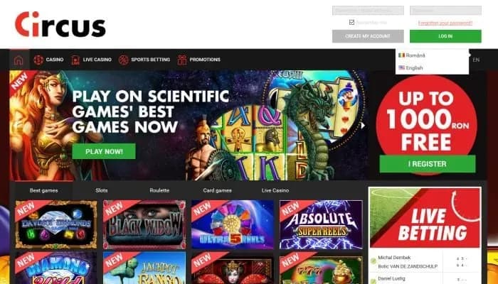 Circus.ro Casino website screenshot